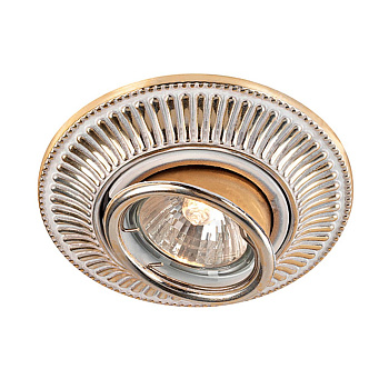 Встр.ПВ св-к IP20 GX5.3 50W 12V VINTAGE белый/золото NOVOTECH