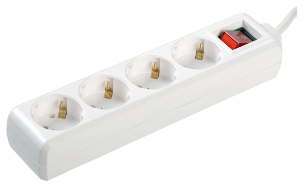 Удлинитель У04К-выкл. 4 места 2P+PE/1,5м 3х1мм2 16А/250В IEK