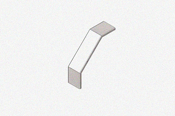 Крышка лотка замкового КЛСЗ 200х65-90 УТ1,5 для поворота трассы вниз на 90, оцинкованный лист, S0,7