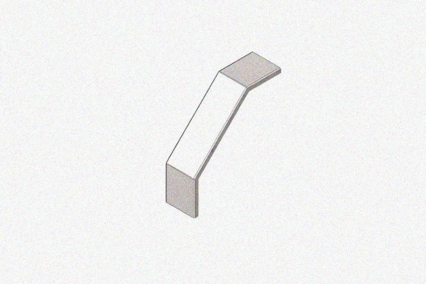 Крышка лотка замкового КЛСЗ 200х65-90 УТ1,5 для поворота трассы вниз на 90, оцинкованный лист, S0,7