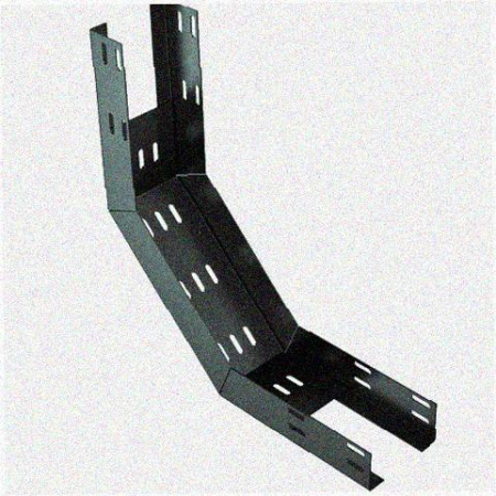 Лоток перфорированный КП 400х100-90 УТ1,5 для поворота трассы вверх на 90, оцинкованный лист S1,0