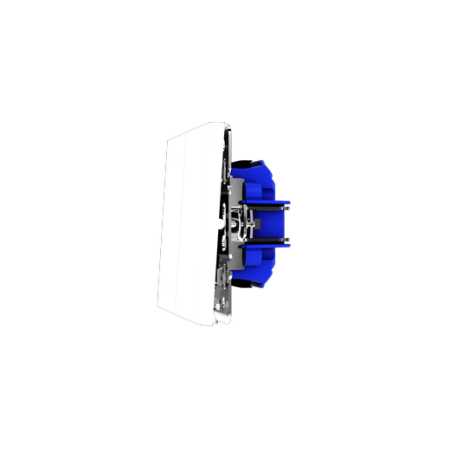 Проходной переключатель встраиваемый Voltum S70 двухклавишный 10А, (белый глянцевый)