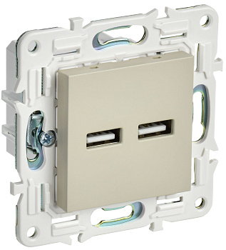SKANDY Розетка USB A+A 3,1А SK-R15B бежевый IEK