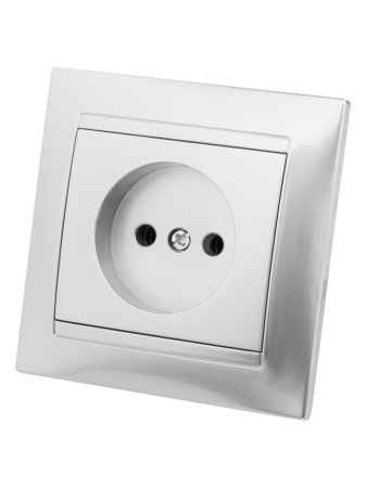 Розетка 2П 10А 250В серебр. металлик "Лама" TDM Розетка 2П 10А 250В серебр. металлик "Лама" TDM