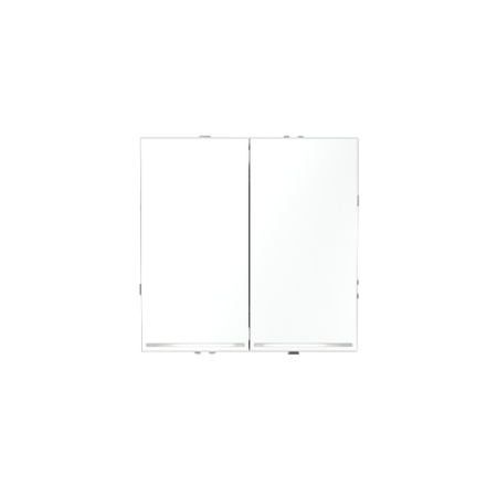 Проходной переключатель встраиваемый Voltum S70 двухклавишный с подсветкой 10А, (белый матовый)