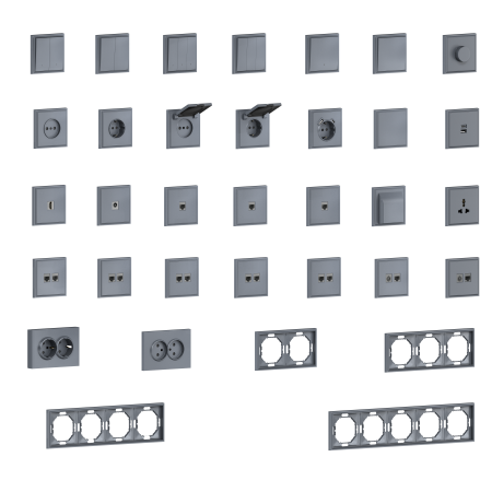 Donel S08 сталь накладка для розетки Schuko с зарядным устройством USB A+C, со шторками 16A 250 В~,серия DB