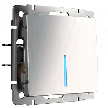 Встраиваемые механизмы Выключатель СУ 1 кл. с подсветкой 10А глянцевый никель IP20 Werkel