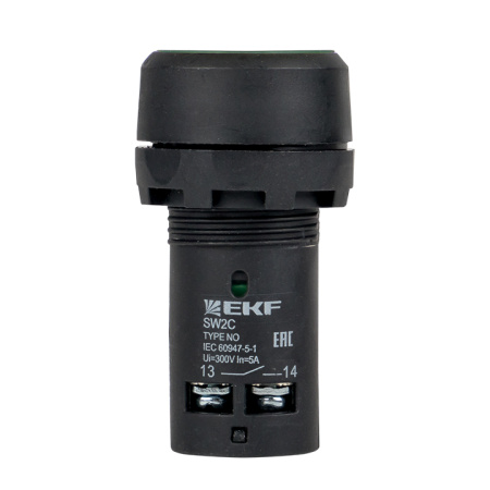 Кнопка SW2C-11 с фиксацией зеленая NO+NC PROxima EKF