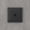 Компьютерная розетка RJ-45 без шторки в стену, кат.5е одинарная, "Avanti", "Черный матовый" DKC