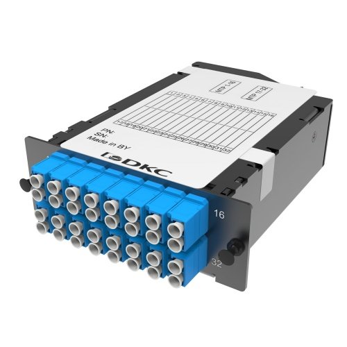 Претерминированная кассета 32 ОВ, OS2, 2xMTP(16)f/16xLC-UPC Duplex, 1 HU DKC