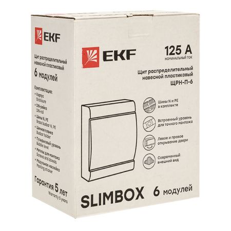 Щит распределительный ЩРН-П-6 "SlimBox" белая дверца IP41 PROxima EKF