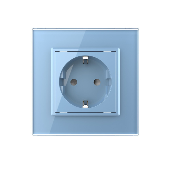 Розетка 1 модуль Синяя Livolo