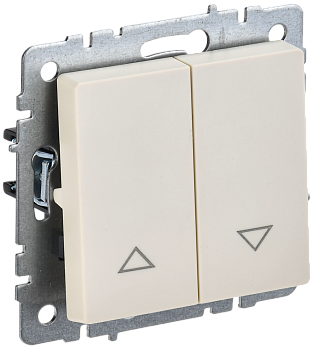 BRITE Выключатель жалюзи 10А ВС10-1-5-БрКр бежевый IEK