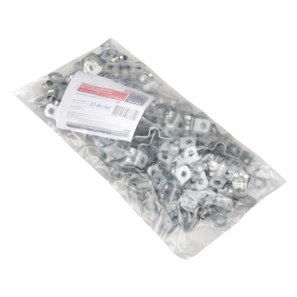 Скоба металлическая двухлапковая d8-9 мм (100 шт) PROxima EKF