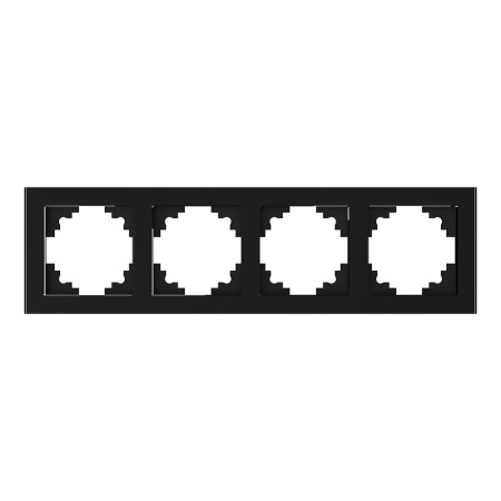 Рамка 4-местная, стекло, STEKKER GFR00-7004-05, серия Катрин, черный