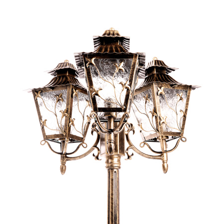 Светильник садово-парковый Feron PL638 столб 3*60W 230V E27, черное золото Светильник садово-парковый Feron PL638 столб 3*60W 230V E27, черное золото
