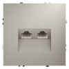 Розетка компьютерная встраиваемая Voltum S70 двойная RJ45+RJ45 КАТ.6, (кашемир)