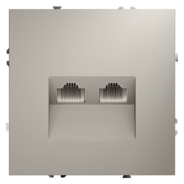 Розетка компьютерная встраиваемая Voltum S70 двойная RJ45+RJ45 КАТ.6, (кашемир)