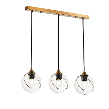 Светильник подвесной Золотистый/Прозрачный E27 3*60Вт SLE103103-03 EVOLUCE