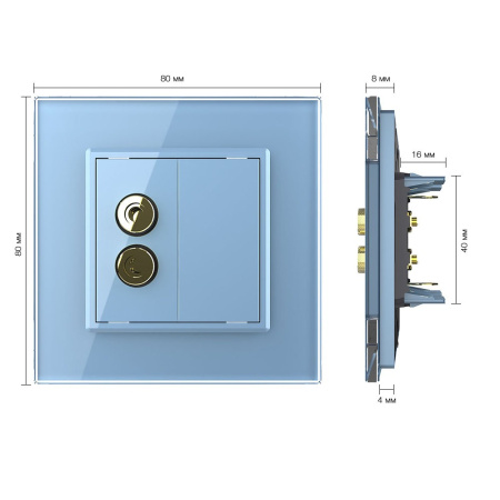 Розетка акустическая SOUND Синяя Livolo