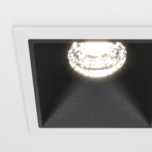 Встраиваемый светильник LED 10Вт Бело-черный IP20 Downlight DL043-01-10W4K-SQ-WB Technical Maytoni