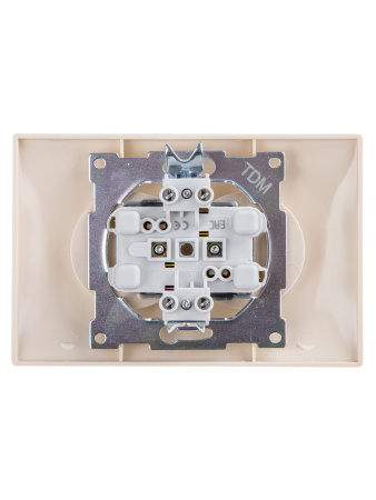 Розетка двойная 2П 10А 250В сл. кость "Лама" TDM