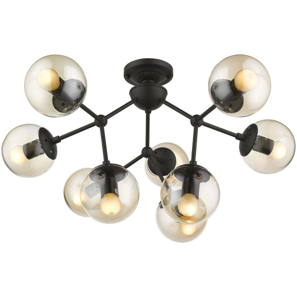 Люстра потолочная Черный/Янтарный E27 9*60Вт WE236.09.027 WERTMARK