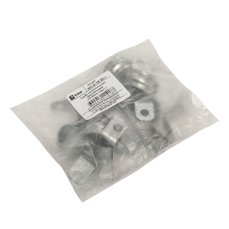 Скоба металлическая двухлапковая d19-20 мм (10 шт) PROxima EKF