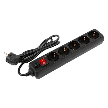 Сетевой фильтр GPS-5-16-3x1-1000-B, 5 мест, 16А, 3x1 мм2, 10 м, черный General