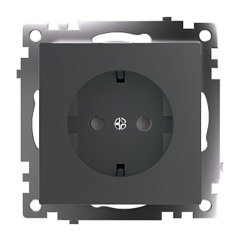 Розетка 1-местная с защитной шторкой с/з (механизм), 250В, 16А, серия Катрин, графит, GLS16-7110-06 STEKKER Розетка 1-местная с защитной шторкой с/з (механизм), 250В, 16А, серия Катрин, графит, GLS16-7110-06 STEKKER
