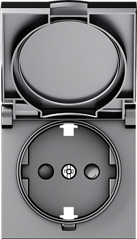 Donel A07 матовый серый накладка для розетки Schuko с заземлением, с крышкой, 16A 250 В~, серия DB