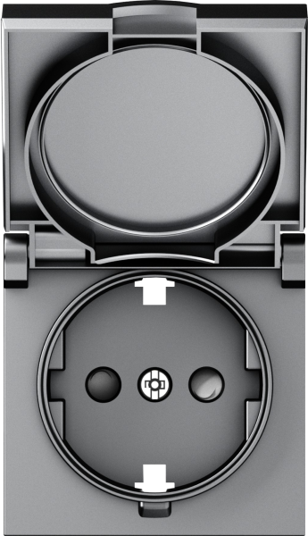 Donel A07 матовый серый накладка для розетки Schuko с заземлением, с крышкой, 16A 250 В~, серия DB