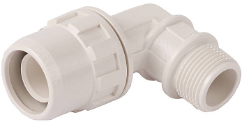 Муфта "ШиреФит" соединительная угловая 90°, "штуцер с гайкой - внешняя резьба", 32мм-1" ЗУБР