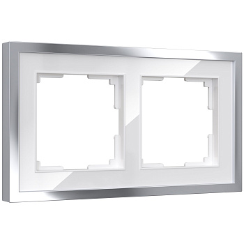 Baguette Рамка на 2 поста (белый/серебро) Werkel