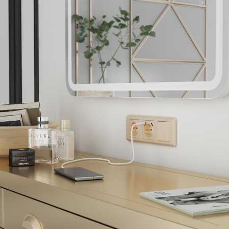 Stream Рамка горизонт/вертик 3 пост . шампань IP20 Werkel