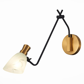 Бра Черный, Латунь/Белый E14 1*60Вт SLE205401-01 EVOLUCE