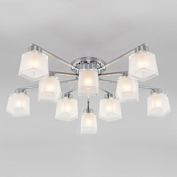 Потолочная люстра с плафонами 10*E27 40Вт хром IP20 (30162 хром) Eurosvet