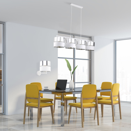 Бра с абажуром 1*E27 60Вт белый IP20 Hilton (4175 Hilton Silver) TK Lighting
