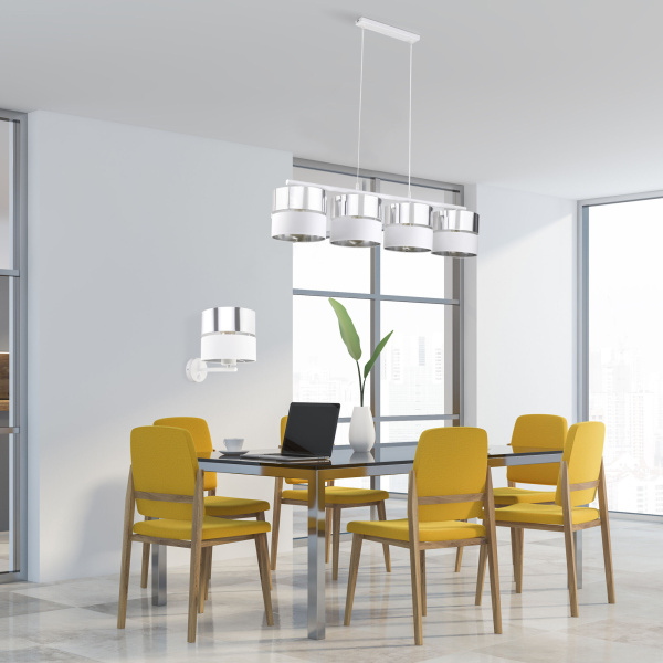 Бра с абажуром 1*E27 60Вт белый IP20 Hilton (4175 Hilton Silver) TK Lighting