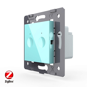Двухклавишный сенсорный выключатель ZigBee Module, цвет зеленый (механизм) Livolo
