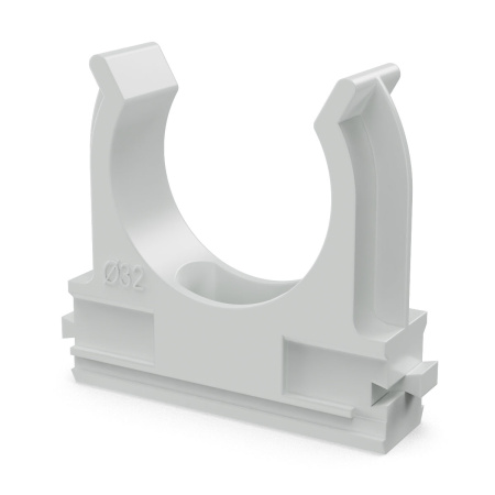 Крепёж-клипса для труб Полистирол d32 мм (25шт/500шт уп/кор) Промрукав