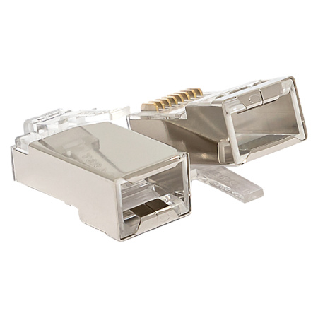 Коннектор RJ-45 TERACOM экранированный 8P8C Cat,5E универсальный (упак,20шт) EKF