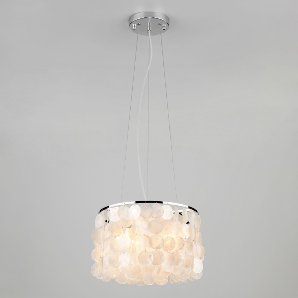 Люстра с перламутром 3*E27 40Вт хром IP20 Sandra (60005/3 хром / перламутр) Eurosvet