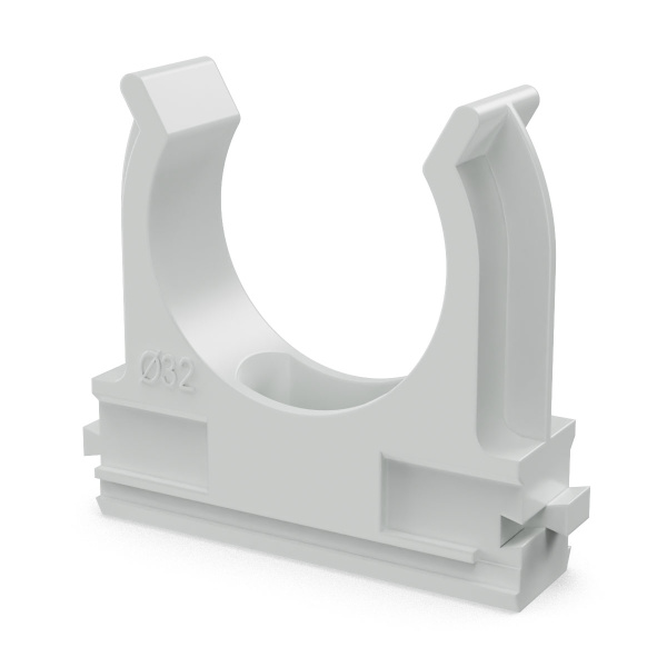 Крепеж-клипса для труб Полистирол d32 мм (10шт/500шт уп/кор) Промрукав