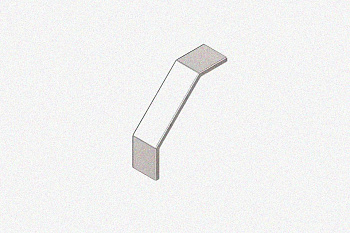 Крышка лотка замкового КЛСЗ 200х110-90 УТ1,5 для поворота трассы вниз на 90, оцинкованный лист, S1,5