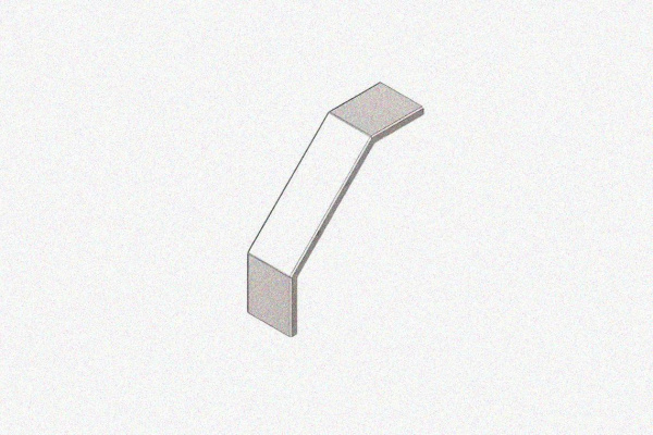 Крышка лотка замкового КЛСЗ 200х110-90 УТ1,5 для поворота трассы вниз на 90, оцинкованный лист, S1,5