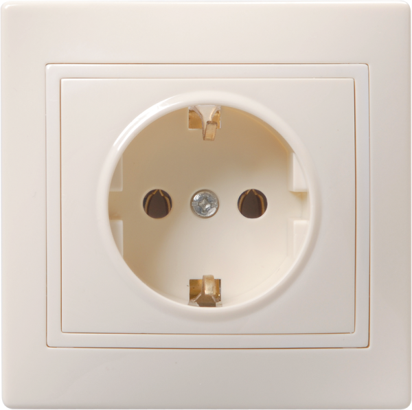 Розетка 1-местная РСш10-3-ККм с з/з с защитной шторкой 16А КВАРТА кремовый IEK