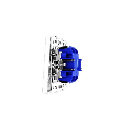 Выключатель встраиваемый Voltum S70 двухклавишный 10А, (белый глянцевый)