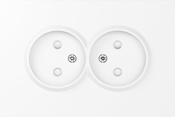 Donel S08 глянцевый белый накладка для розетки 2-й без заземления, со шторками 16A 250 В~,серия DB