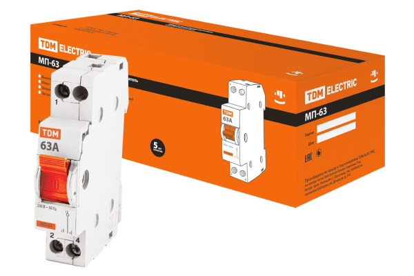 Модульный переключатель трехпозиционный МП-63 1P 63А TDM Модульный переключатель трехпозиционный МП-63 1P 63А TDM